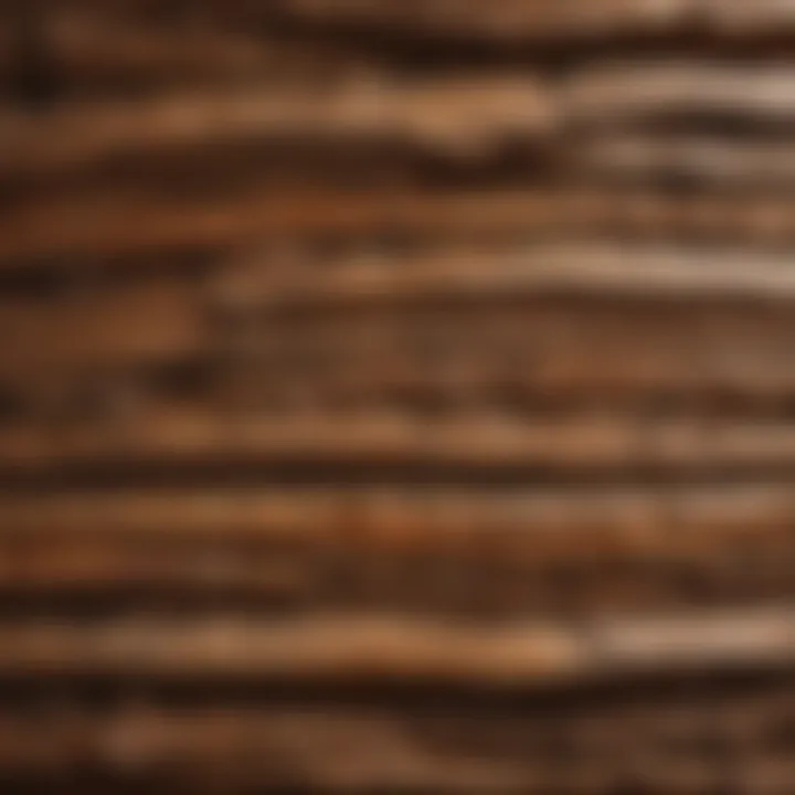 Close-up of natural wood texture on a vegetable rack