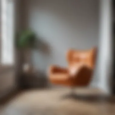 Swivel armchair in a minimalistic interior setting