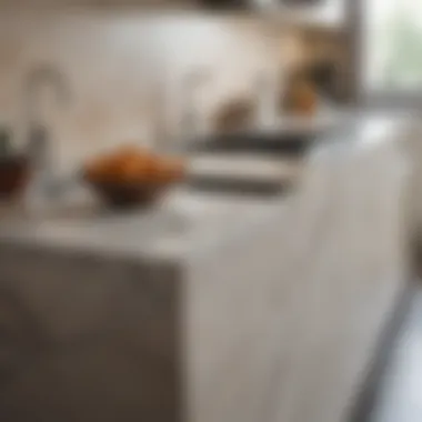 Elegant kitchen countertop showcasing natural stone