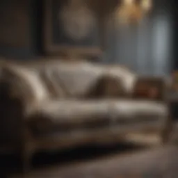 Elegant vintage sofa design showcasing intricate patterns