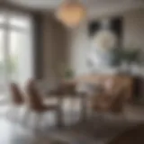 Elegant dining table and chairs set in a modern interior.