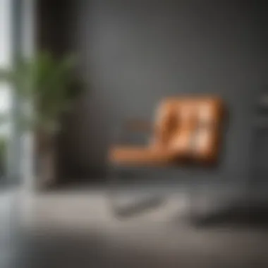 Stylish Metal Chair in a Modern Setting A stylish metal chair in a modern living space