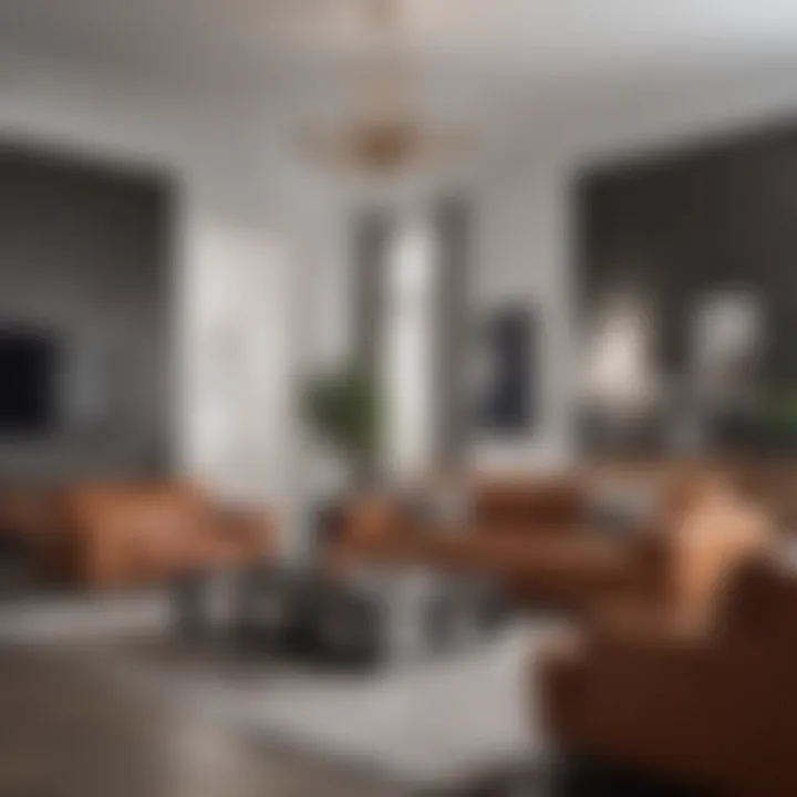 Stylishly arranged living room featuring leather furniture