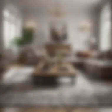 Trendy Living Room with Rug Stylish living room featuring a trendy rug