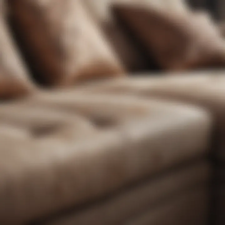 Close-up of fabric textures on a two-seater couch